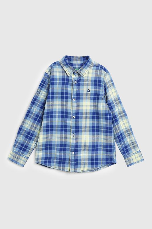 Рубашка хлопковая в клетку Benetton