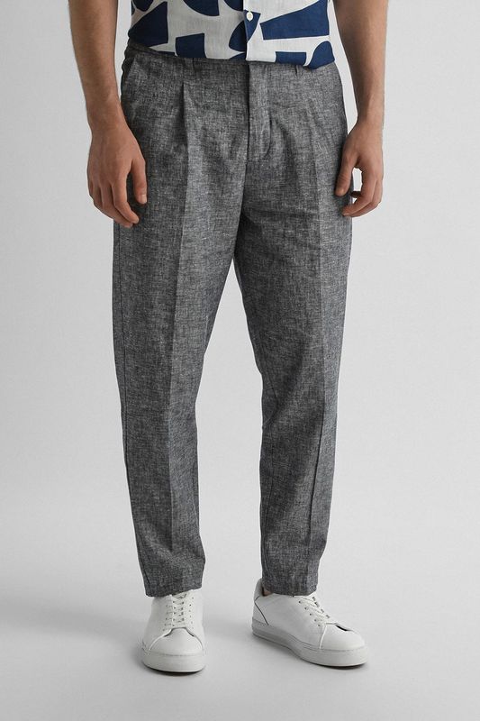 Брюки из льна и хлопка зауженные Casual Friday
