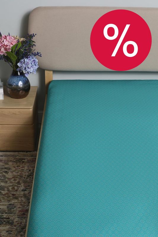 Простыня из сатина с принтом Marmaris Turquoise 21maison