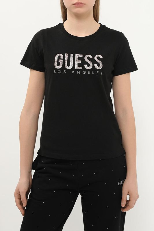 Футболка хлопковая с логотипом Guess