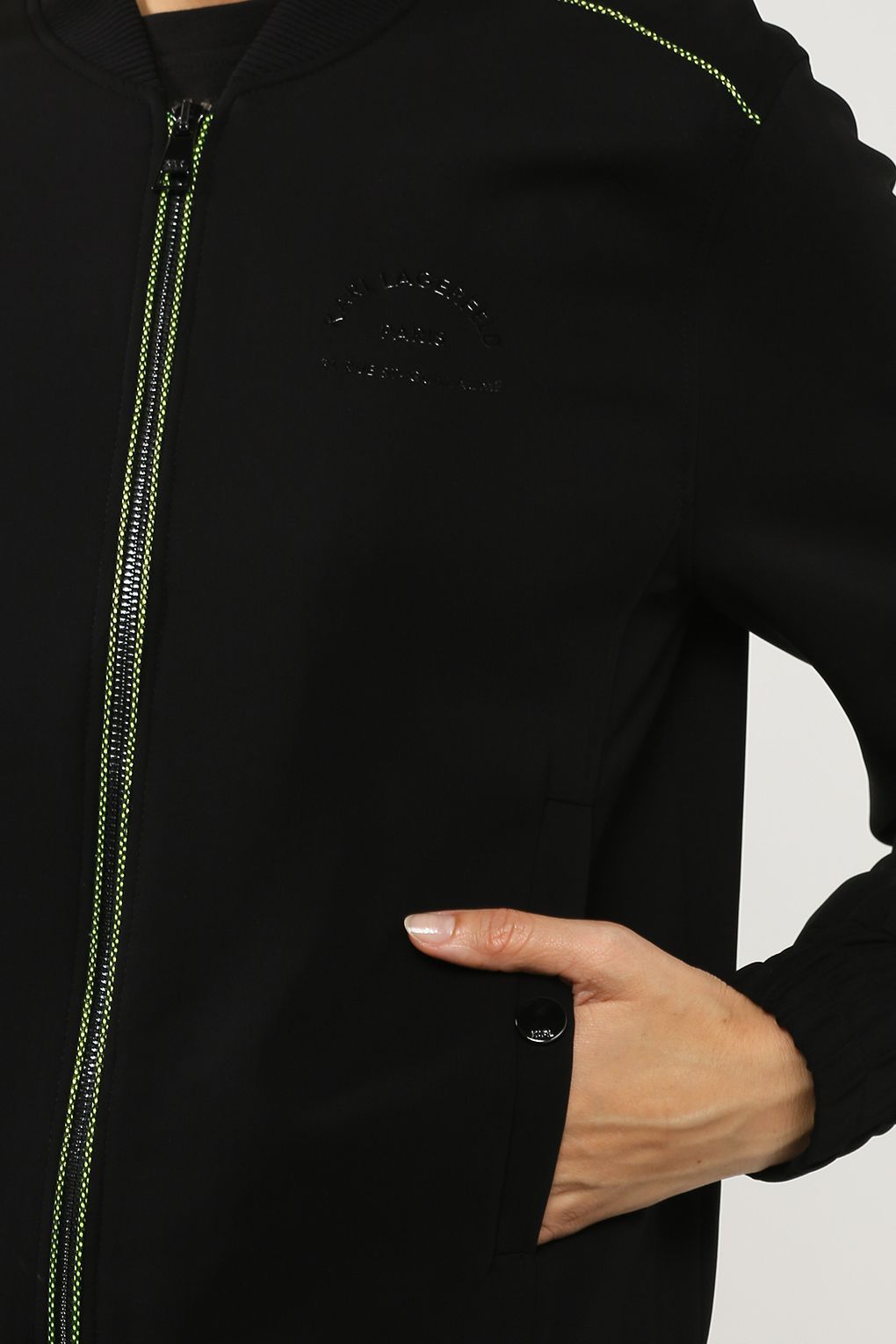 Karl Lagerfeld Куртка из вискозы в спортивном стиле Karl Lagerfeld Куртка из вискозы в спортивном стиле