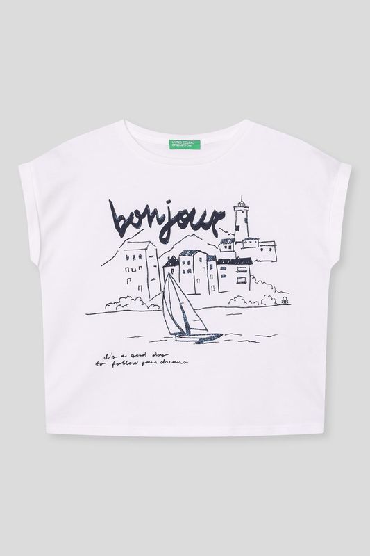 Футболка хлопковая с логотипом Benetton