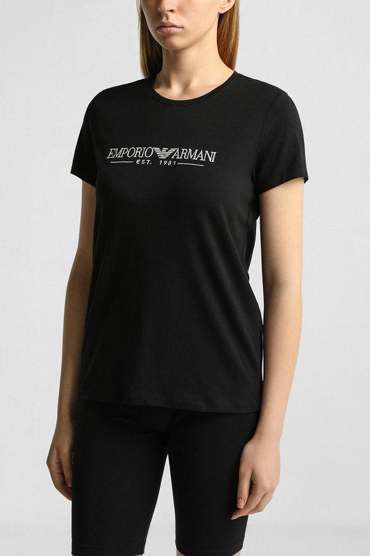 Футболка хлопковая с логотипом EMPORIO ARMANI