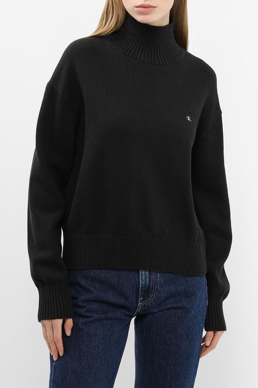Свитер хлопковый с высоким воротником Calvin Klein Jeans
