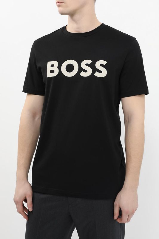 Футболка хлопковая с логотипом BOSS