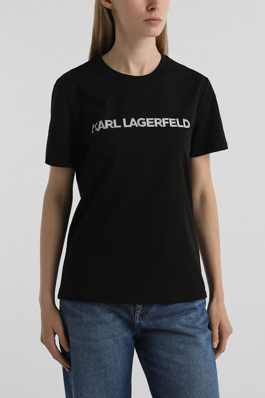 Футболка хлопковая с логотипом Karl Lagerfeld