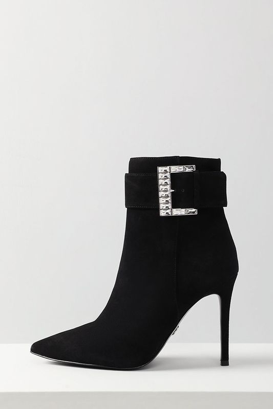 Замшевые ботильоны на каблуке с пряжкой Giselle Bootie Michael Michael Kors