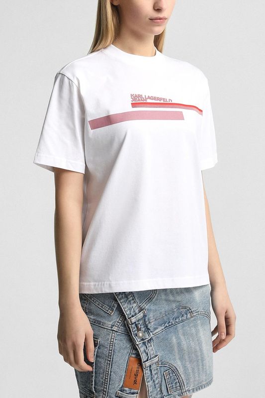 Футболка хлопковая с логотипом Karl Lagerfeld Jeans