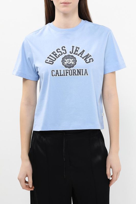 Футболка хлопковая с логотипом Guess Jeans