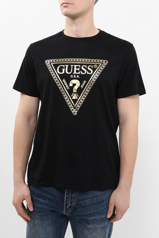 Футболка хлопковая с принтом Guess