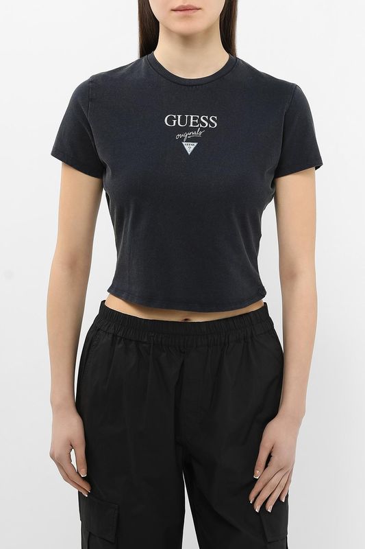 Футболка хлопковая укороченная Guess