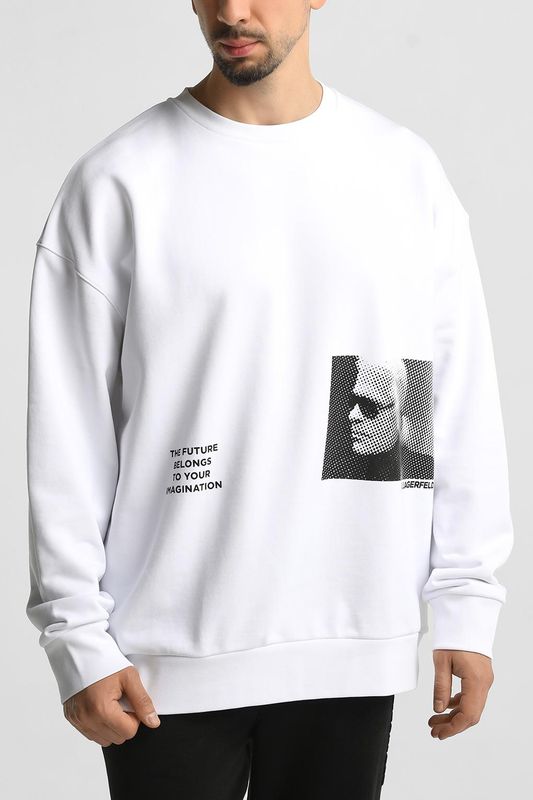 Свитшот хлопковый с принтом Karl Lagerfeld