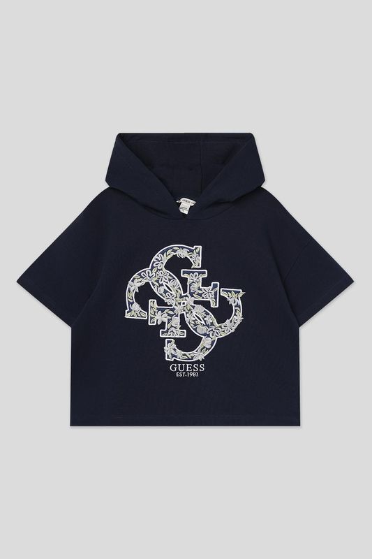 Худи хлопковое с коротким рукавом Guess