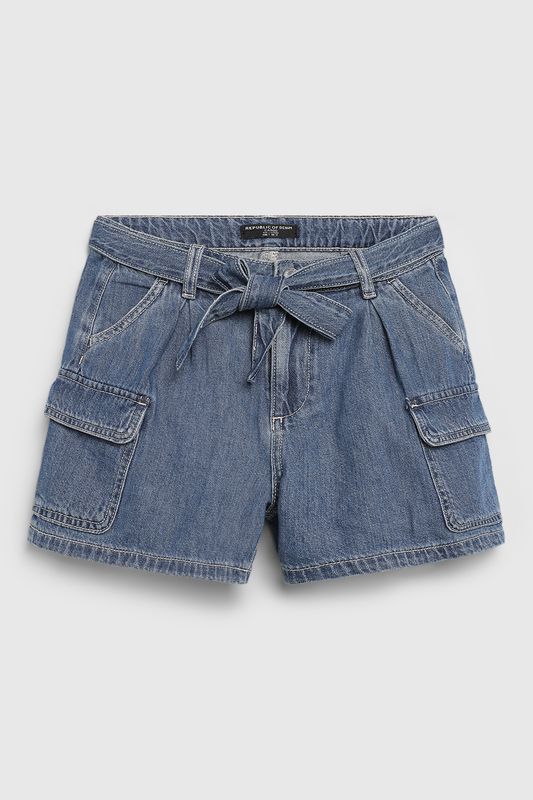 Шорты джинсовые с поясом и карманами Republic of Denim