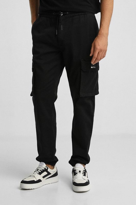 Брюки хлопковые на кулиске с карманами Karl Lagerfeld Jeans