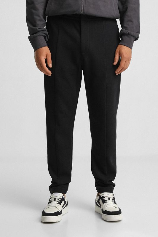 Брюки хлопковые зауженного кроя EMPORIO ARMANI