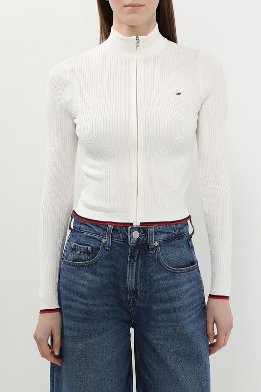 Кардиган хлопковый текстурный на молнии Tommy Jeans