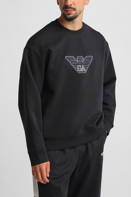 Свитшот хлопковый с логотипом EMPORIO ARMANI