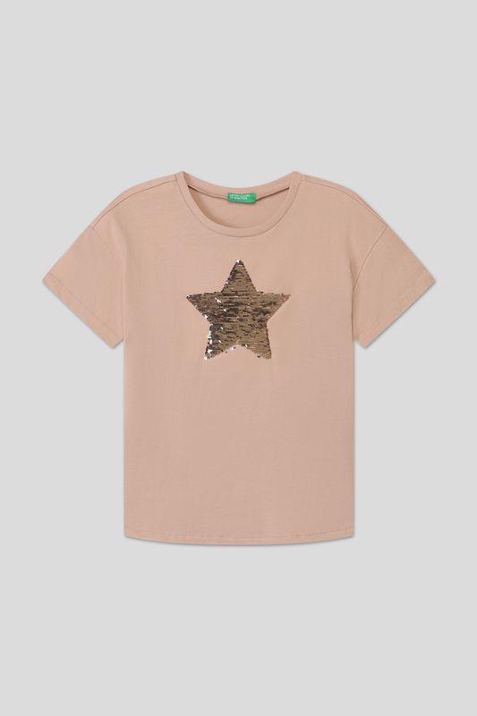 Футболка хлопковая с принтом Benetton