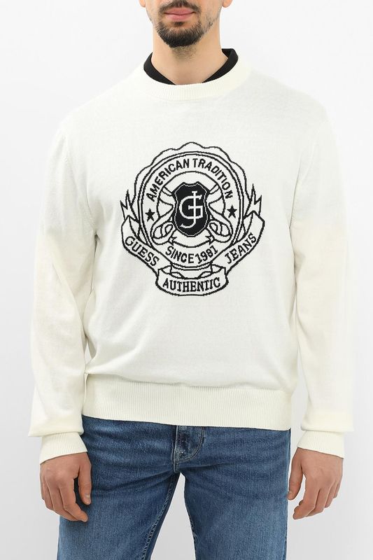 Джемпер хлопковый с принтом Guess Jeans