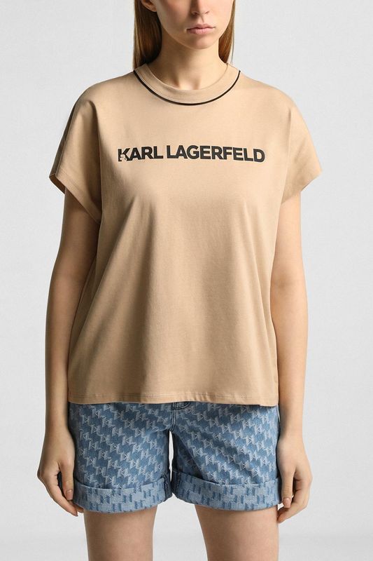 Футболка хлопковая с логотипом Karl Lagerfeld