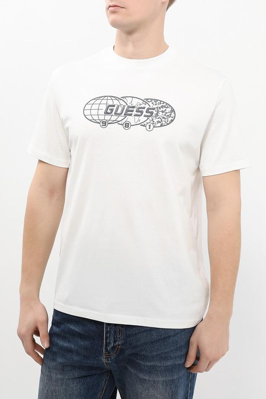 Футболка хлопковая с логотипом Guess