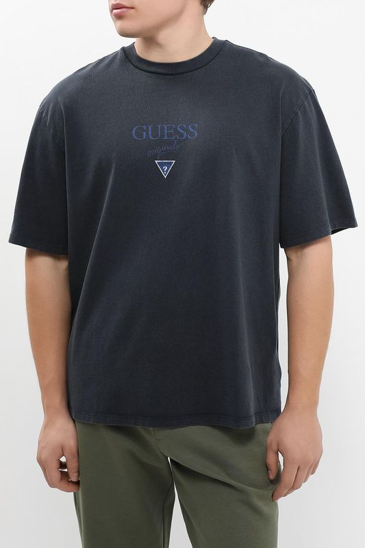 Футболка хлопковая с логотипом Guess Jeans