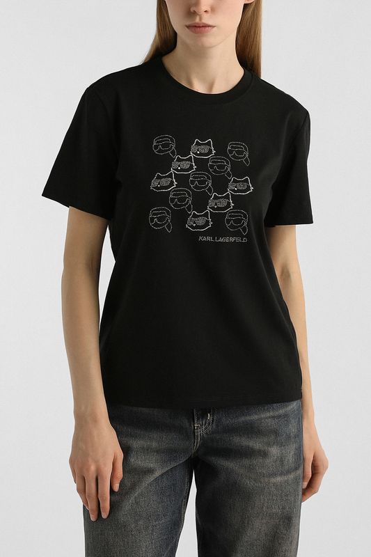 Футболка хлопковая с логотипом Karl Lagerfeld