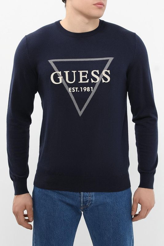Джемпер хлопковый с логотипом Guess