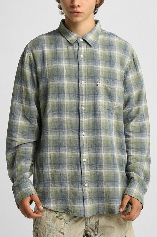 Рубашка с добавлением льна в клетку LEVI'S