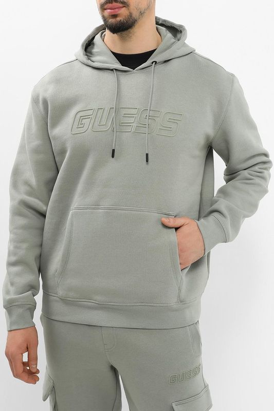 Худи хлопковое с капюшоном Guess