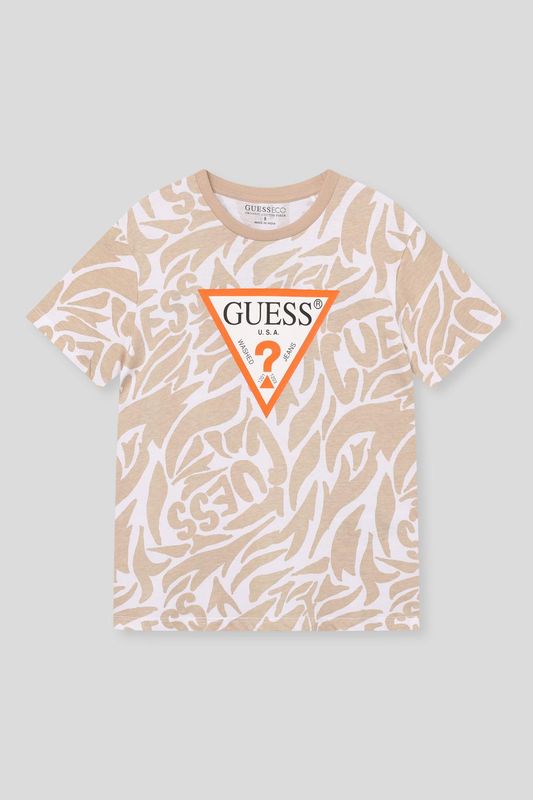 Футболка хлопковая с принтом и логотипом Guess