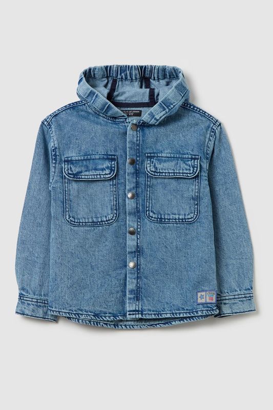 Рубашка джинсовая с капюшоном и карманами Republic of Denim