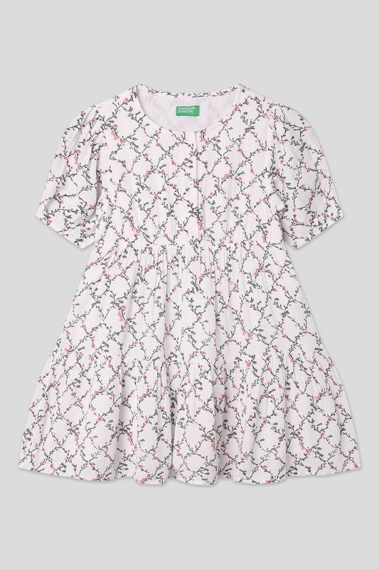 Платье расклешенное с принтом Benetton