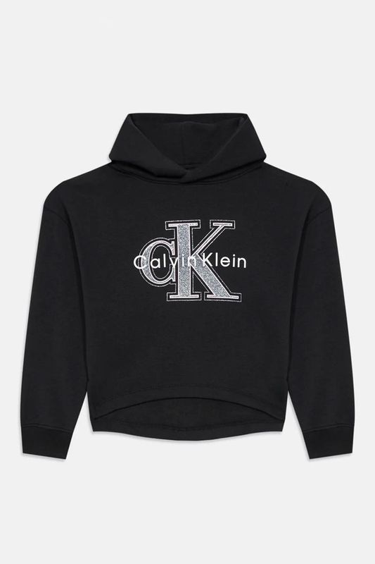 Худи хлопковое с логотипом Calvin Klein Jeans