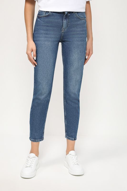 Джинсы с эффектом потертости зауженные COLORPLAY