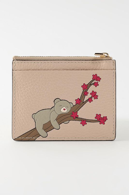 Картхолдер кожаный с принтом Camelia S Furla