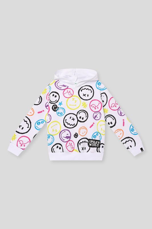 Худи хлопковое с принтом Benetton