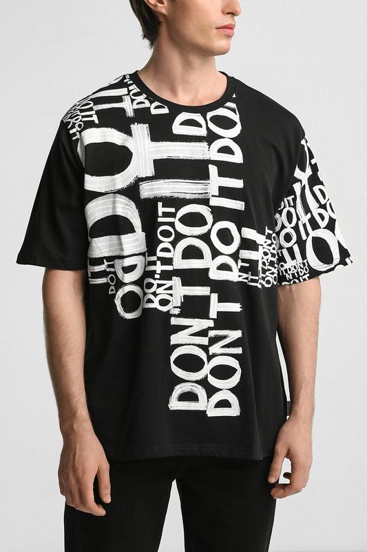 Футболка хлопковая с принтом Desigual