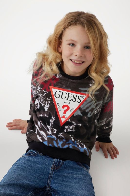 Свитшот хлопковый с логотипом Guess