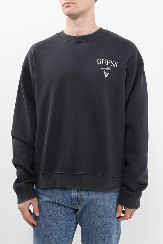 Свитшот хлопковый с логотипом Guess Jeans