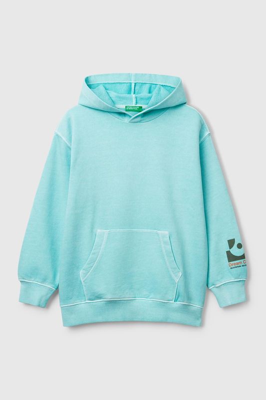 Худи хлопковое с карманом Benetton