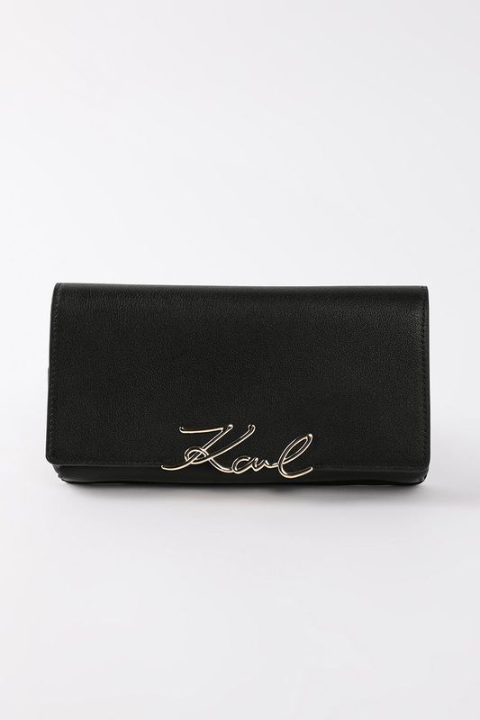 Сумка клатч кожаная Signature Karl Lagerfeld