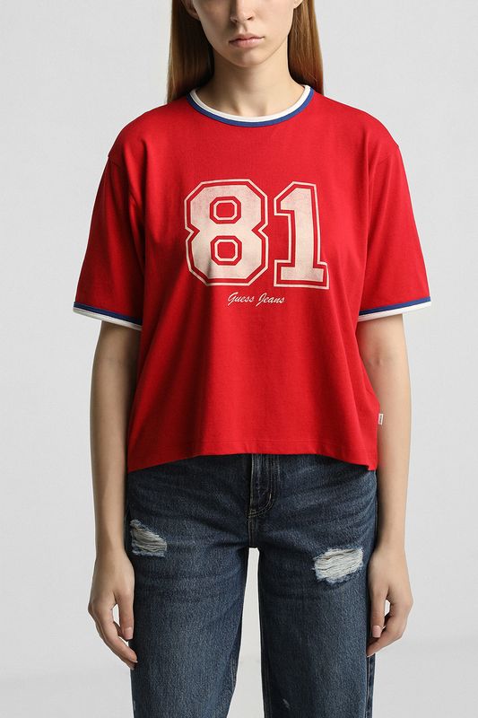 Футболка хлопковый с принтом Guess Jeans