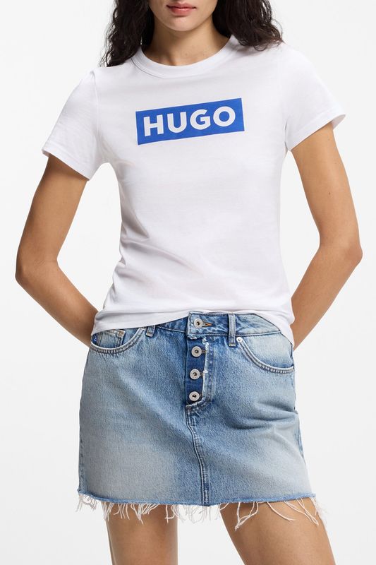 Футболка хлопковая с логотипом HUGO BLUE