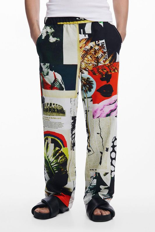 Брюки хлопковые с принтом Desigual