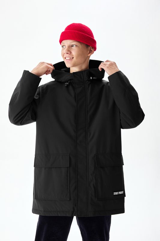 Куртка утепленная с капюшоном и накладными карманами SMENA