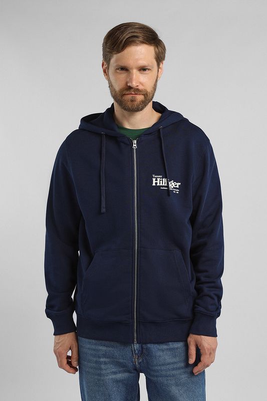 Толстовка хлопковая на молнии с капюшоном Tommy Hilfiger