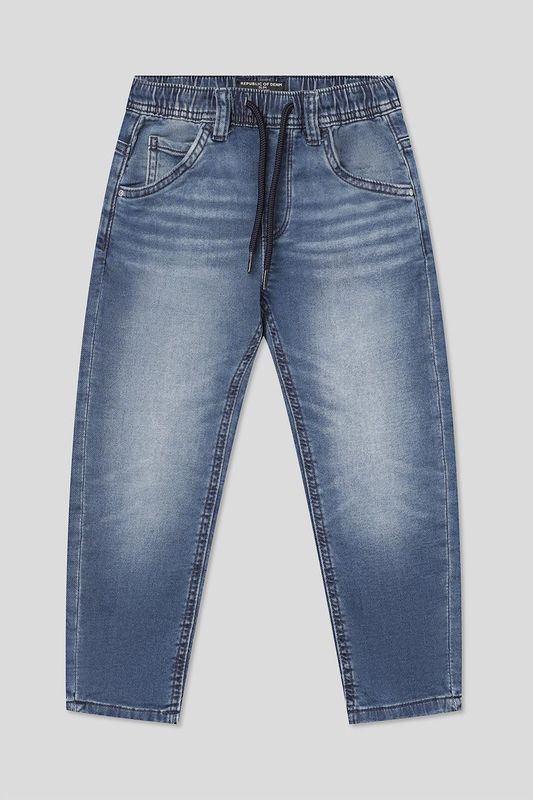 Джинсы на кулиске с эффектом потертости Republic of Denim