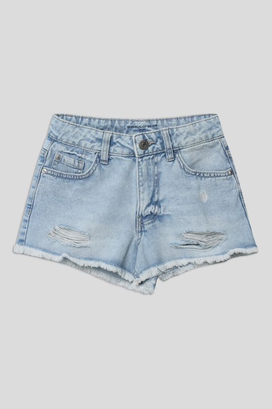 Шорты джинсовые с эффектом потертости Republic of Denim